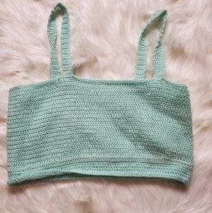 Mint Green Knit Crop Top